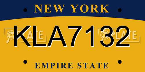 KLA7132 New York License Plate