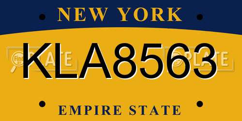 KLA8563 New York License Plate