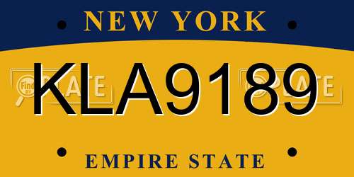 KLA9189 New York License Plate