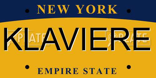 KLAVIERE New York License Plate