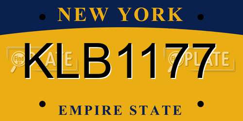 KLB1177 New York License Plate