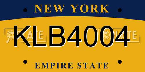 KLB4004 New York License Plate