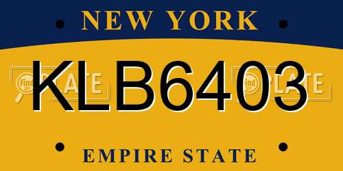 KLB6403 New York License Plate