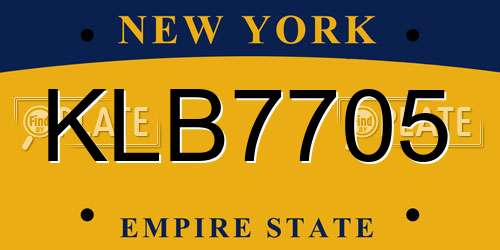 KLB7705 New York License Plate