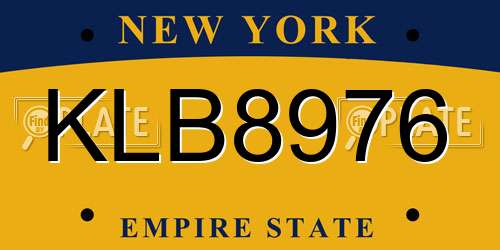 KLB8976 New York License Plate