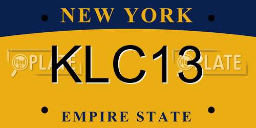 KLC13 New York License Plate