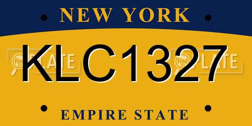 KLC1327 New York License Plate