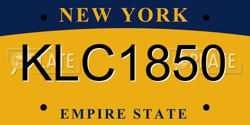 KLC1850 New York License Plate