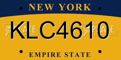 KLC4610 New York License Plate