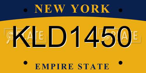 KLD1450 New York License Plate