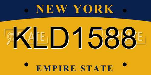 KLD1588 New York License Plate