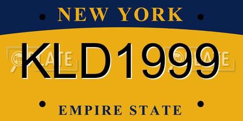 KLD1999 New York License Plate