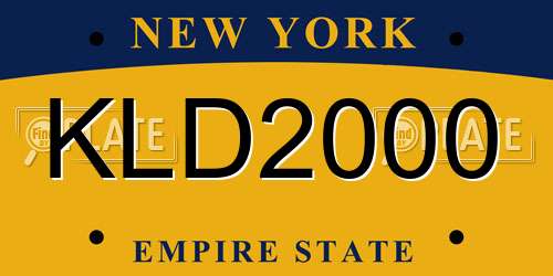 KLD2000 New York License Plate