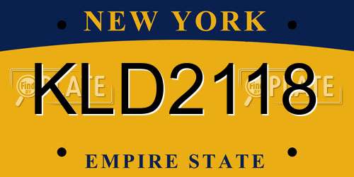 KLD2118 New York License Plate
