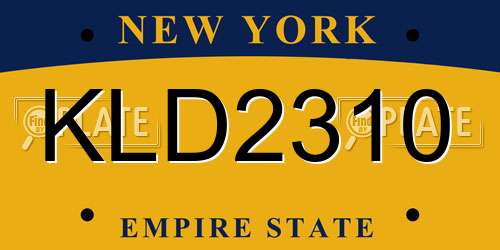 KLD2310 New York License Plate