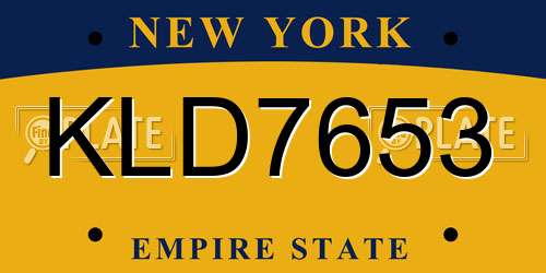 KLD7653 New York License Plate
