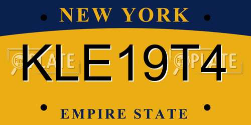 KLE19T4 New York License Plate