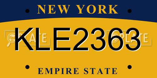 KLE2363 New York License Plate
