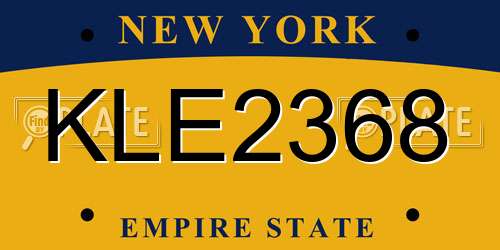 KLE2368 New York License Plate
