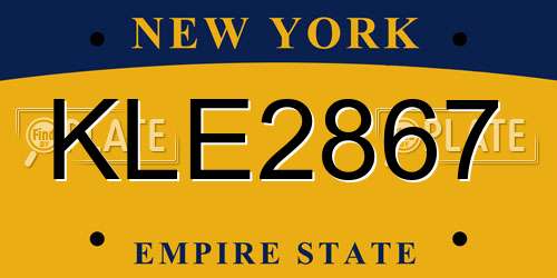 KLE2867 New York License Plate