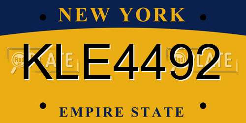 KLE4492 New York License Plate