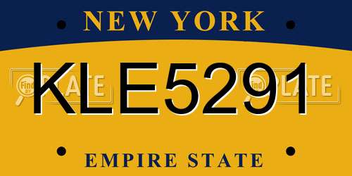 KLE5291 New York License Plate