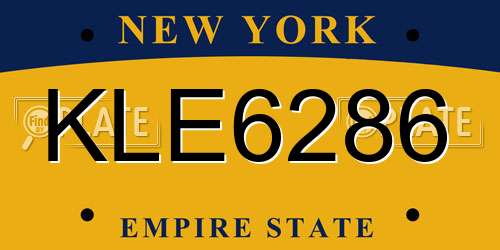 KLE6286 New York License Plate