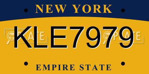 KLE7979 New York License Plate