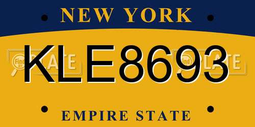 KLE8693 New York License Plate