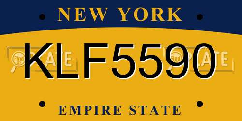 KLF5590 New York License Plate