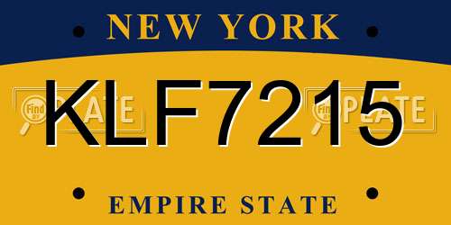 KLF7215 New York License Plate