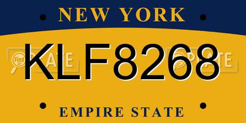 KLF8268 New York License Plate
