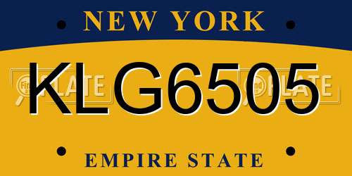 KLG6505 New York License Plate