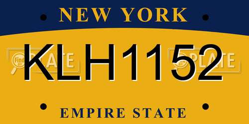 KLH1152 New York License Plate
