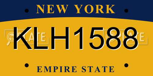 KLH1588 New York License Plate