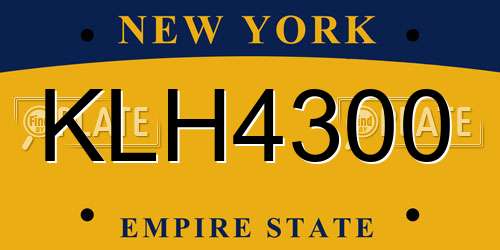 KLH4300 New York License Plate