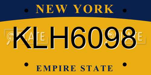 KLH6098 New York License Plate