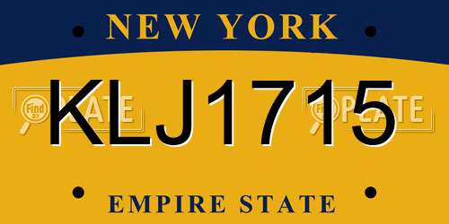 KLJ1715 New York License Plate