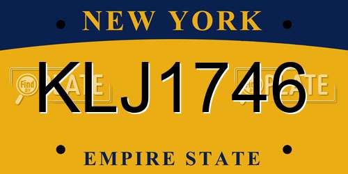 KLJ1746 New York License Plate