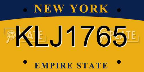 KLJ1765 New York License Plate