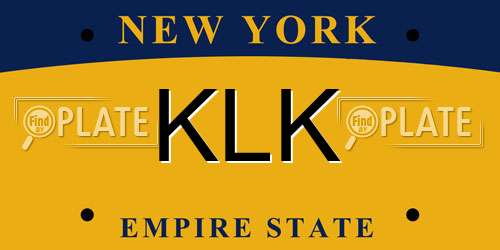 KLK New York License Plate