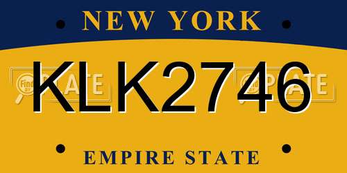 KLK2746 New York License Plate