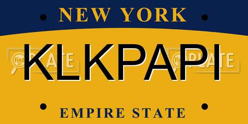 KLKPAPI New York License Plate