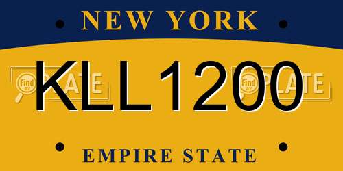 KLL1200 New York License Plate