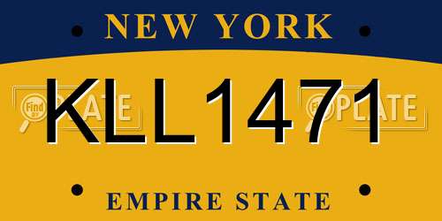 KLL1471 New York License Plate