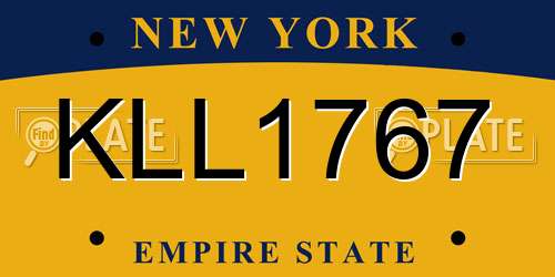 KLL1767 New York License Plate