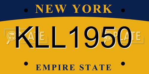 KLL1950 New York License Plate