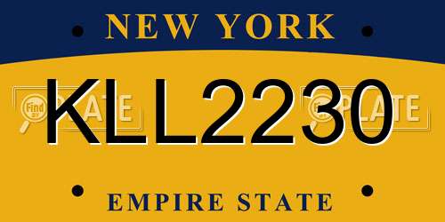 KLL2230 New York License Plate