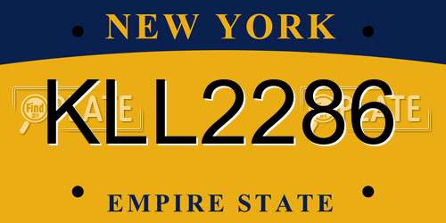 KLL2286 New York License Plate