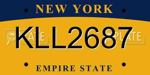 KLL2687 New York License Plate